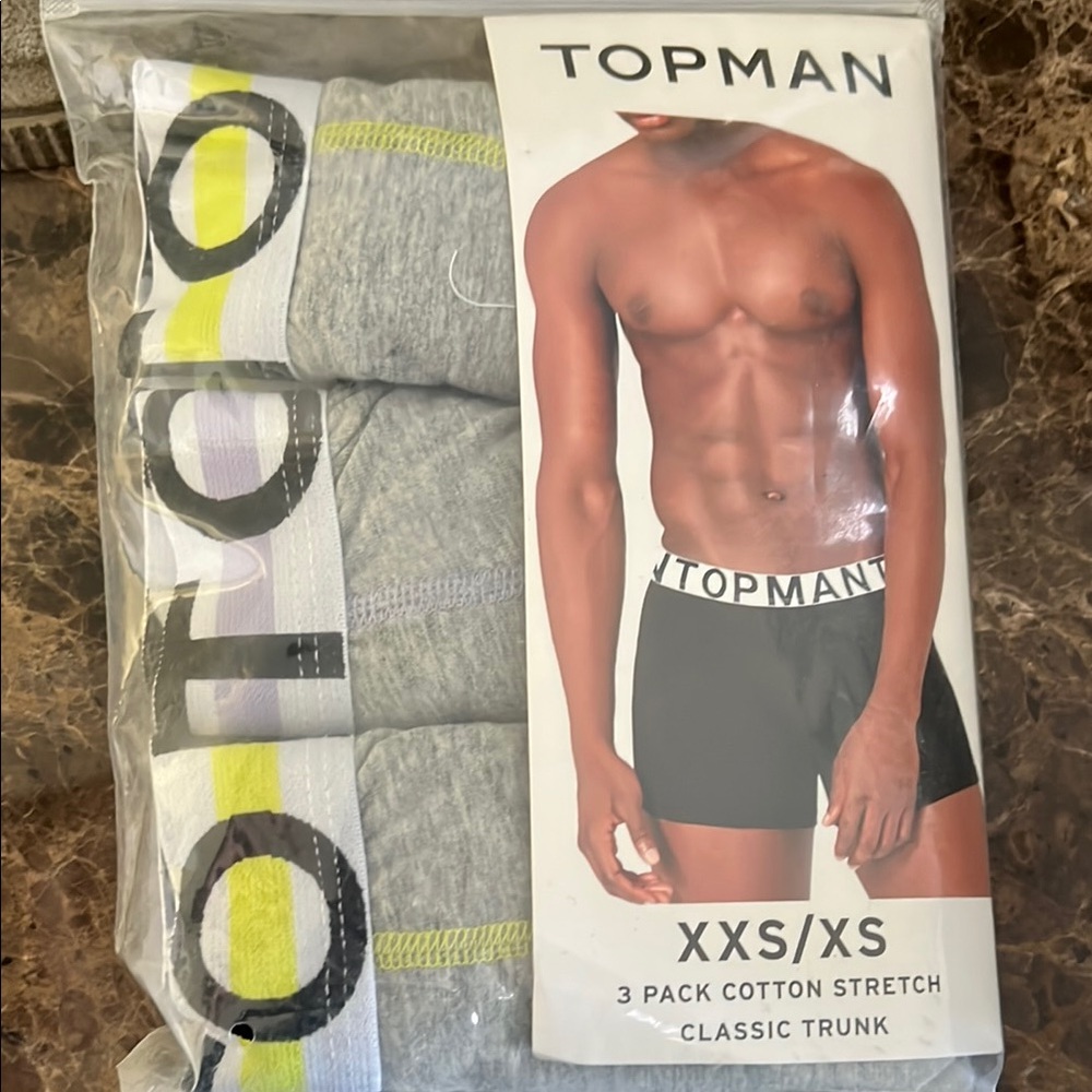Topman Gray Cotton Stretch Trunks - 3 Pack